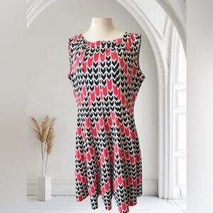 Haani Black and Red Sheath Dress Crew Neck Midi